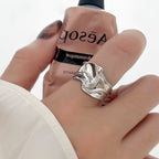 Niche High-End 925 Sterling Silver Retro Plain Band Ring