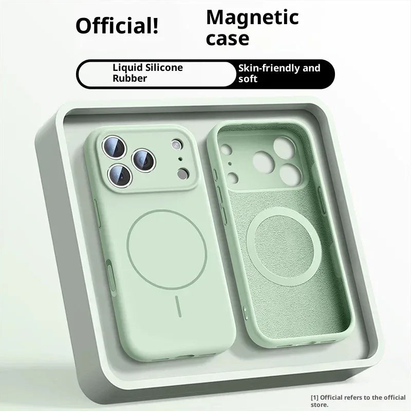 Fine Circle Magnetic iPhone Case Liquid Silicone - Viexta