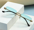 Metal Frameless Square Gradient Sunglasses - Viexta