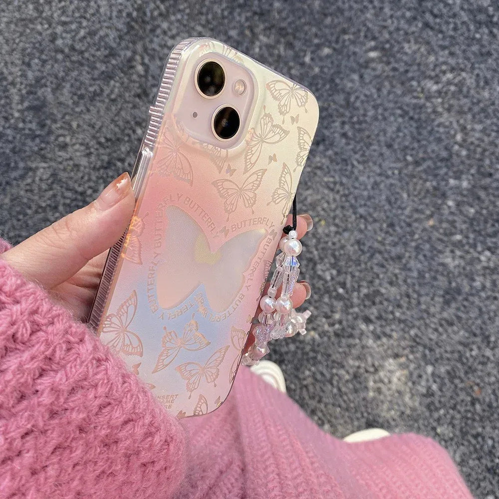 laser-gradient-butterfly-trendy-iphone-case - Viexta