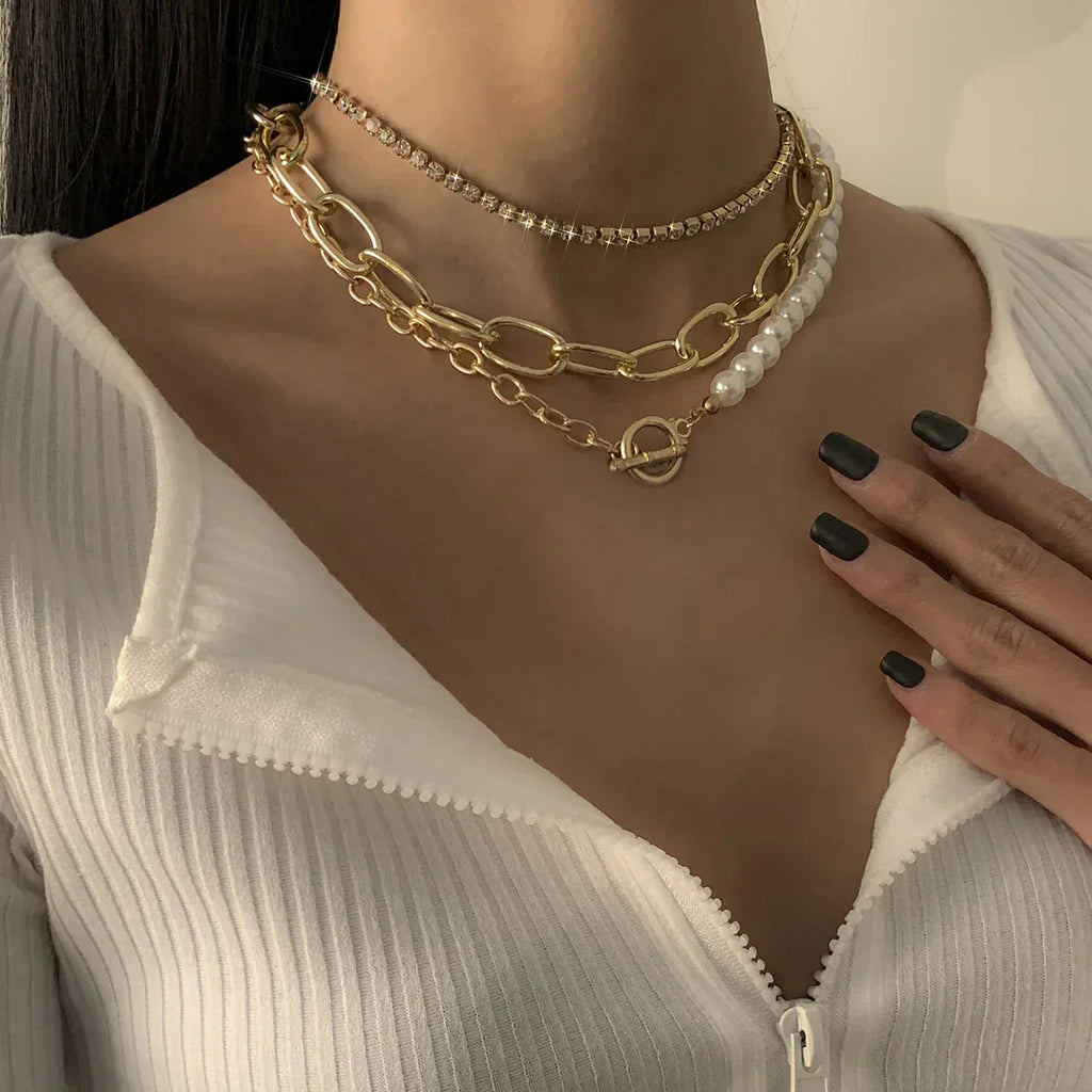 Cross Chain OT Buckle Necklace - Viexta