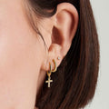 Inlaid Zircon Flower Three-piece Earclips Set - Viexta