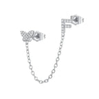 Women's Zircon Butterfly Alphabet One Piece Stud Earrings - Viexta