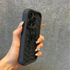 Black Spider Web Phone Case Silicone All-inclusive Drop-resistant - Viexta