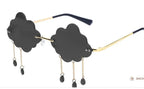Party Funny Rainy Rimless Sunglasses - Viexta