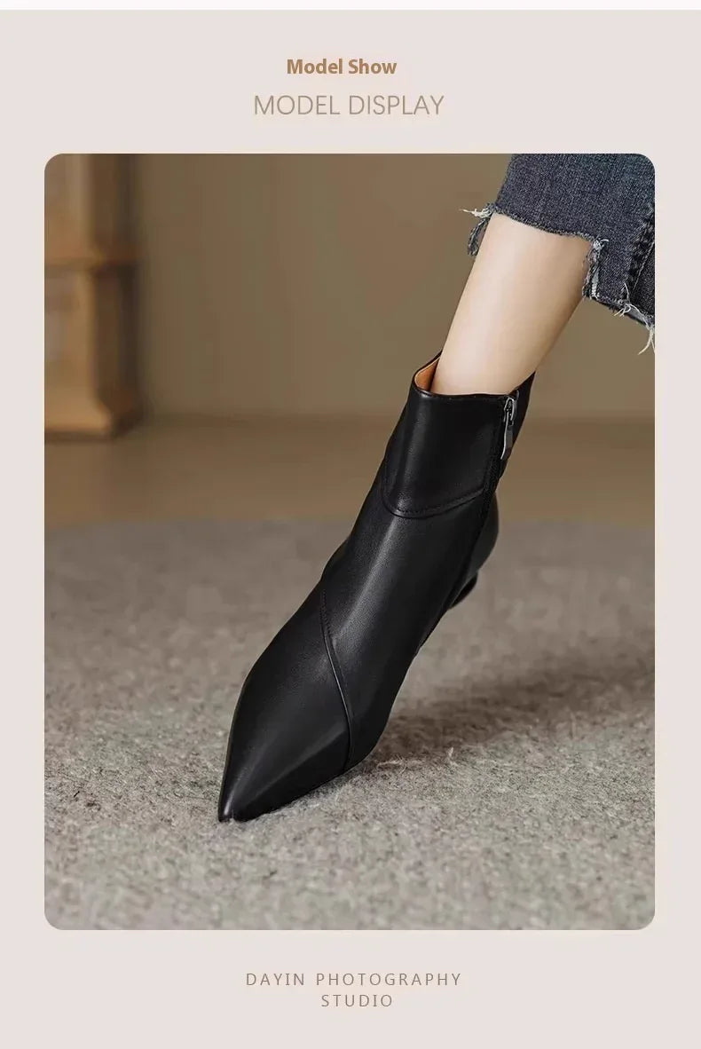 Chunky Heel Side Zip Short Tube Fashion Boots - Viexta