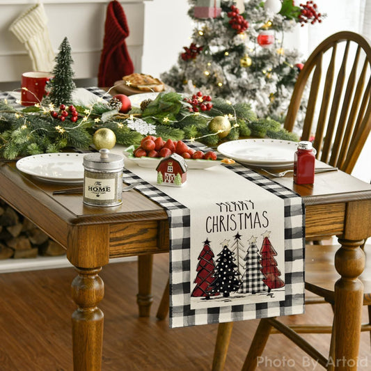 Christmas Trees Merry Xmas Table Runner