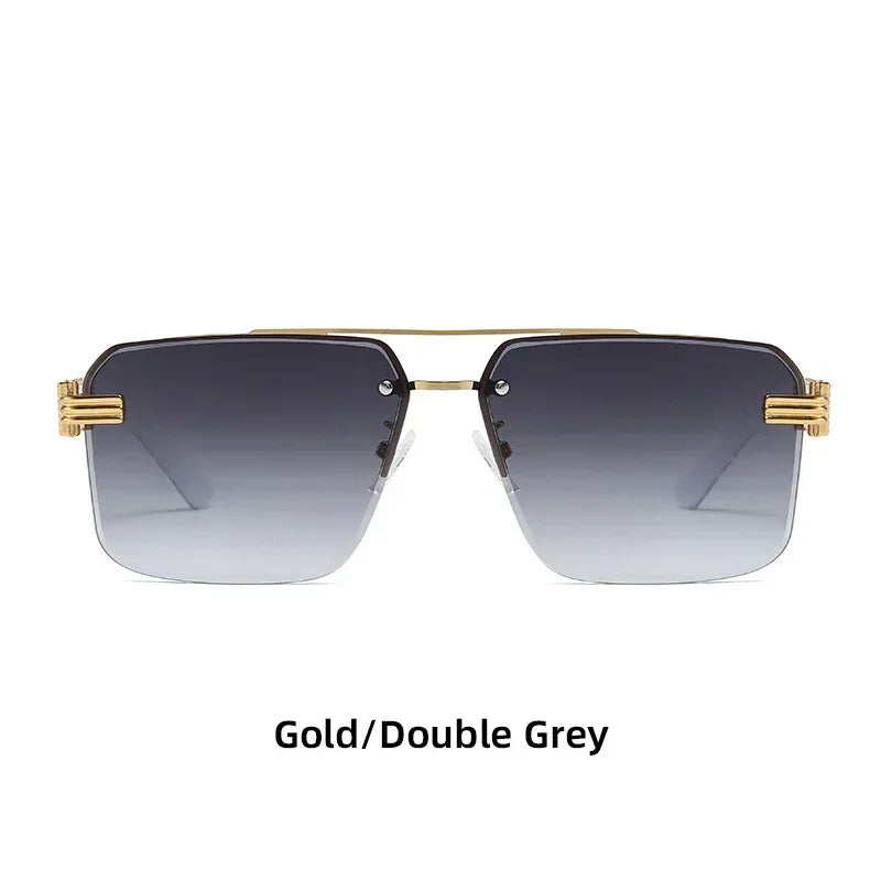 Women's Square Trimmed Sunglasses With Large Frame - Viexta