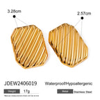 Irregular Pleated Square Wave Earrings - Viexta