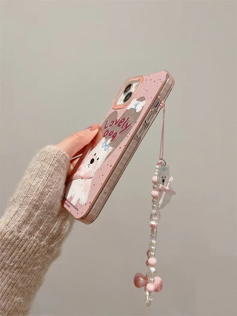 Polka Dot Chain Chlorophytum Girl iPhone Case - Viexta