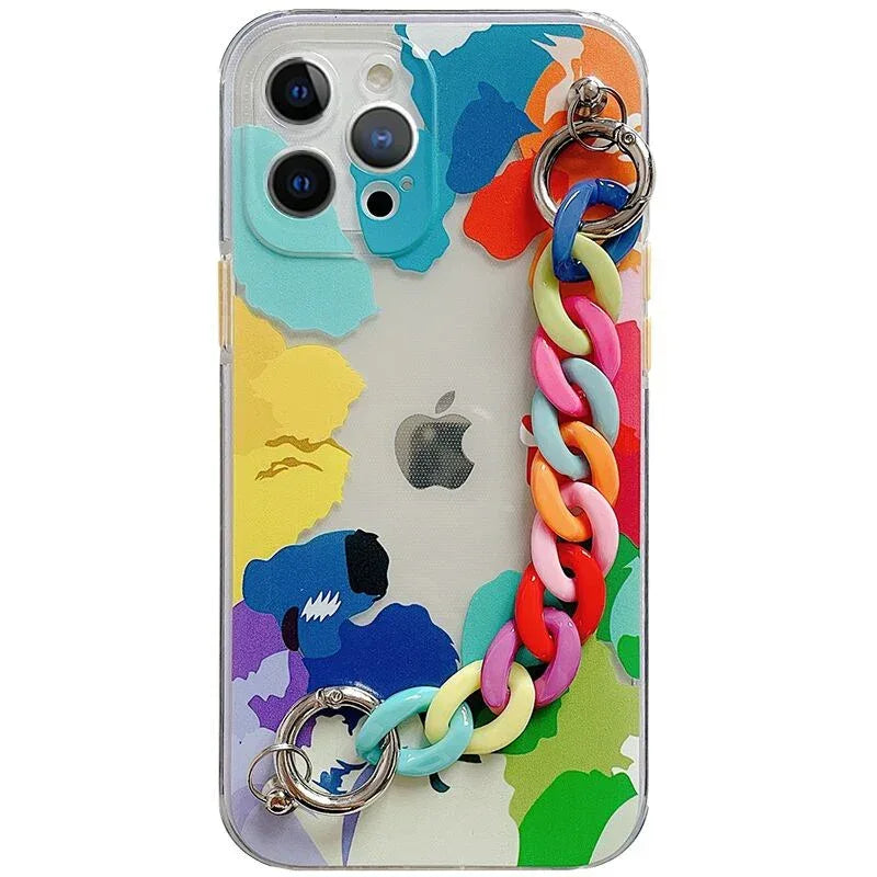 color-wrist-chain-silicone-iphone-case - Viexta