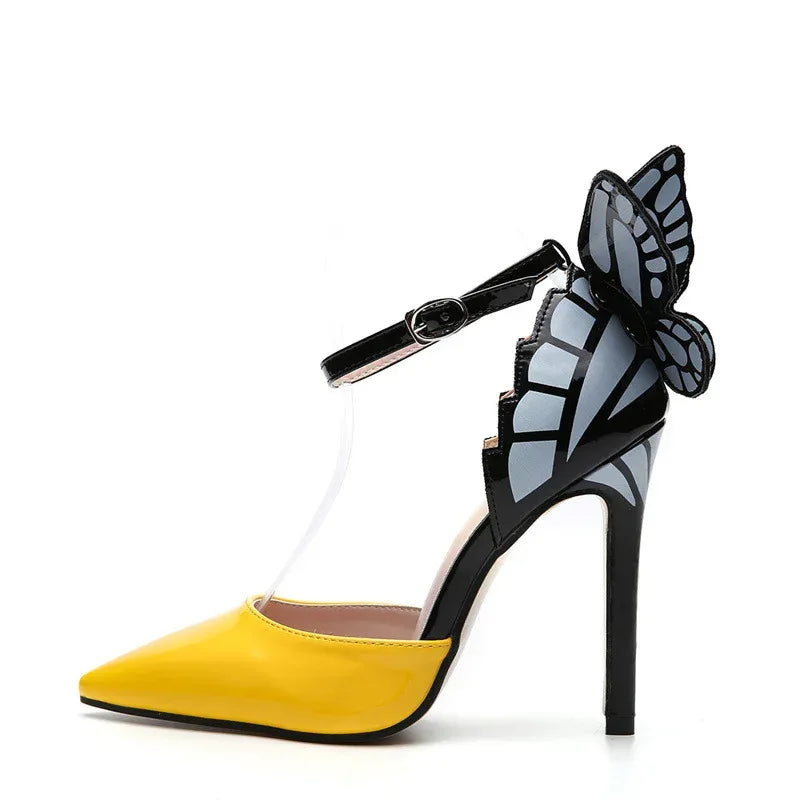 Pointy Hollow Thin Heels - Viexta