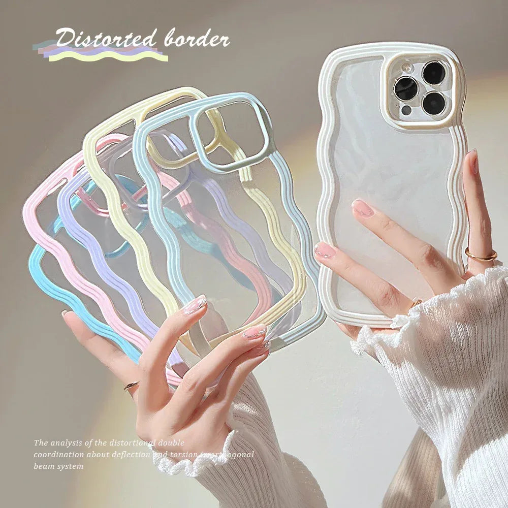 Candy Color Wave Border Mobile IPhone Case - Viexta