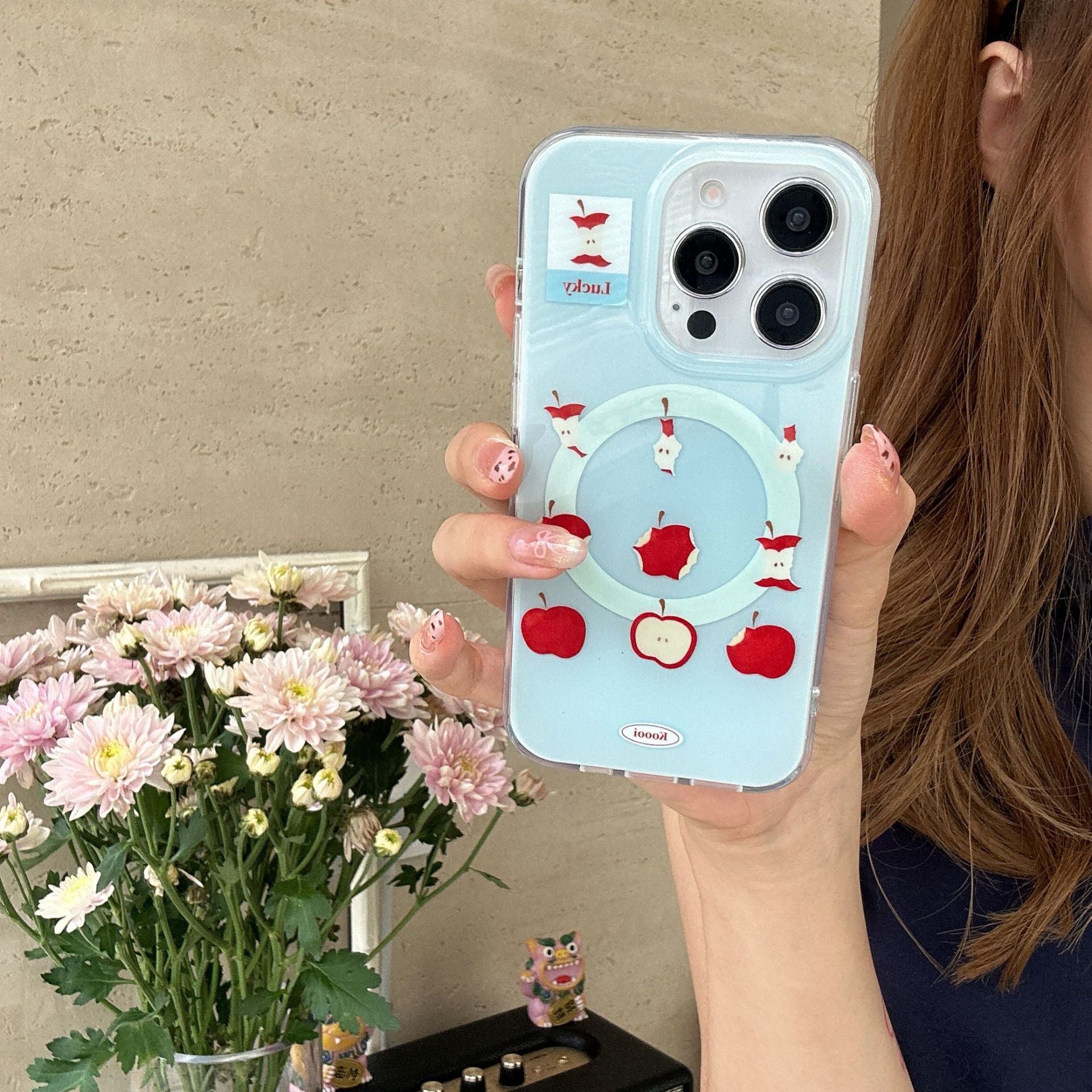 Blue Background Magnetic Pendant iPhone Case