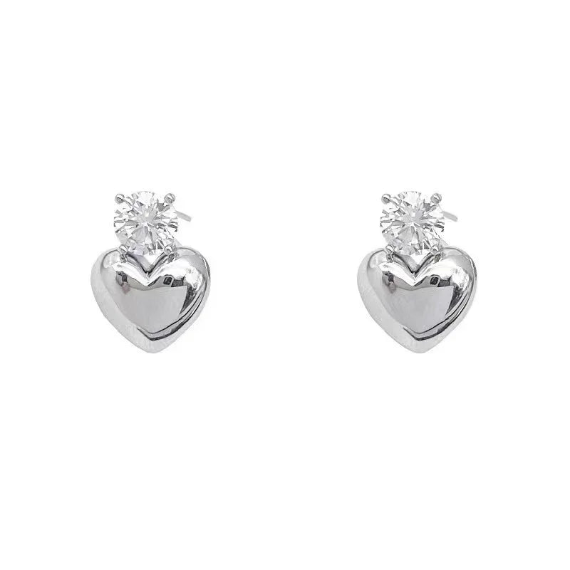 Rhinestone Love Women's Stud Earrings - Viexta