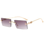 Fashion Rimless Cut Edge Gradual Sunglasses - Viexta