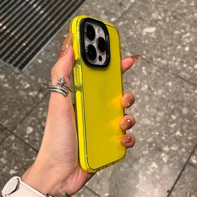 Contrast Color Transparent Drop-resistant iPhone Case - Viexta