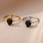 Zircon Niche Heart-shaped Ring - Viexta