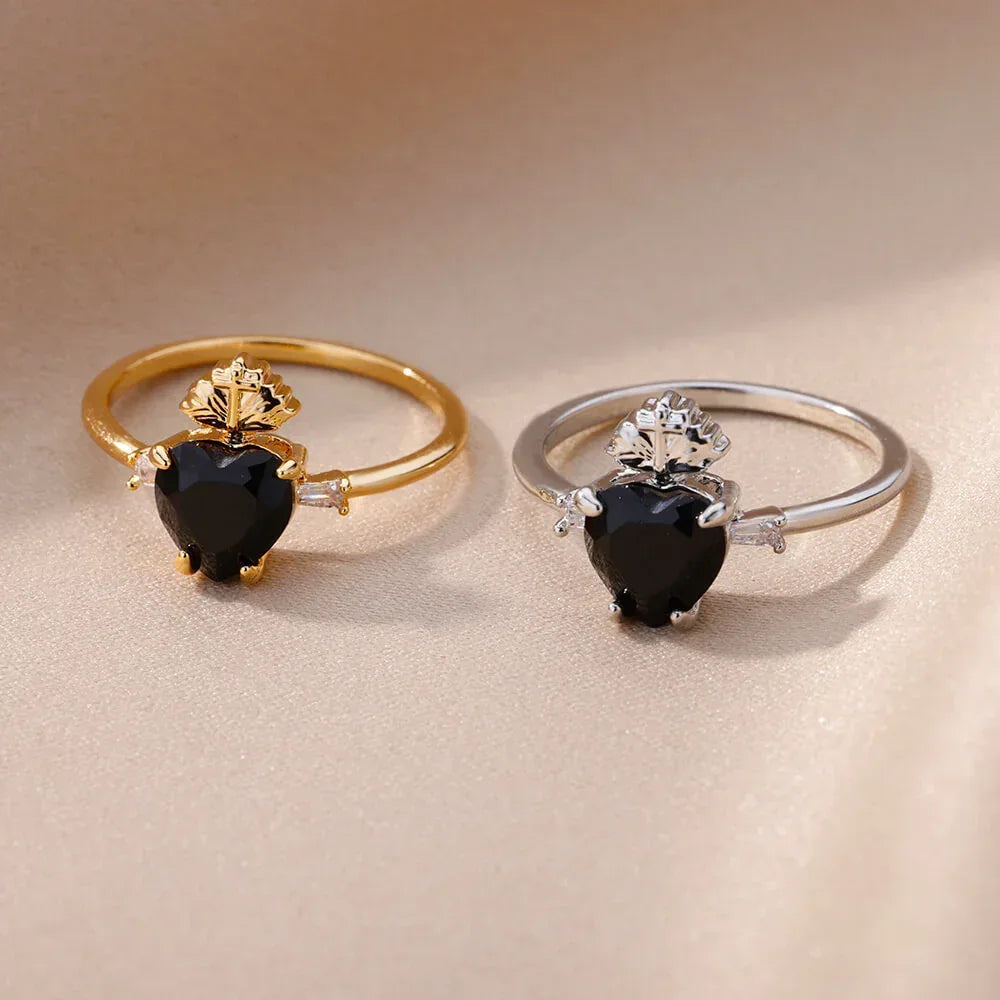 Zircon Niche Heart-shaped Ring - Viexta