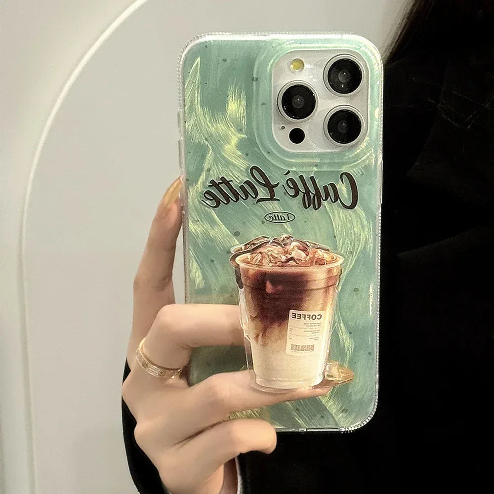mint-green-splash-ink-coffee-bracket-iphone-case - Viexta