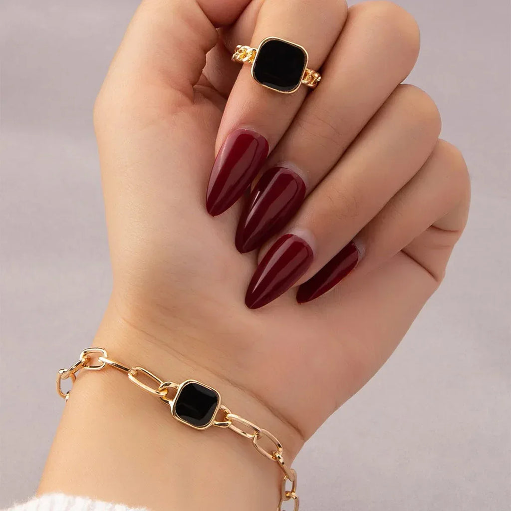 Rose Flower Dripping Oil Bracelet Ring Suit - Viexta