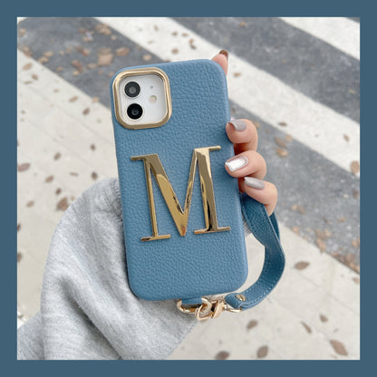 PU Metal Letter iPhone Case