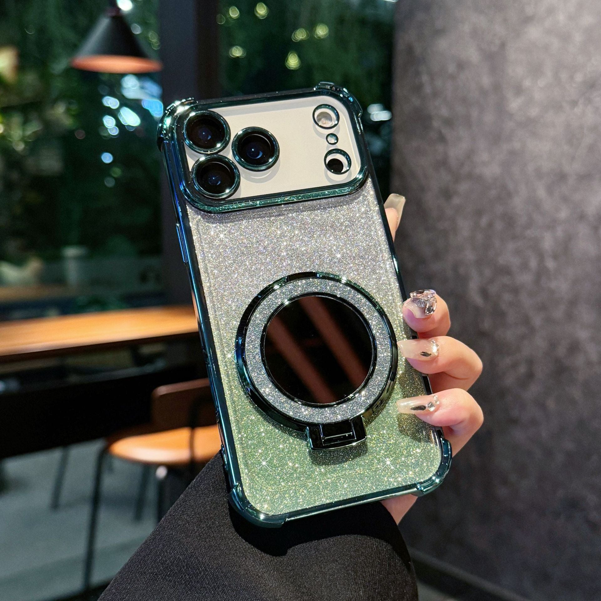 Glitter Mirror Magnetic Bracket iPhone Case