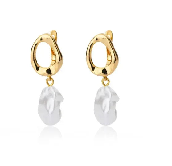 Korean Baroque Pearl Earrings - Viexta