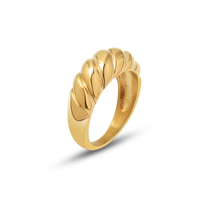 Retro Thread Wave Surface Casting Ring