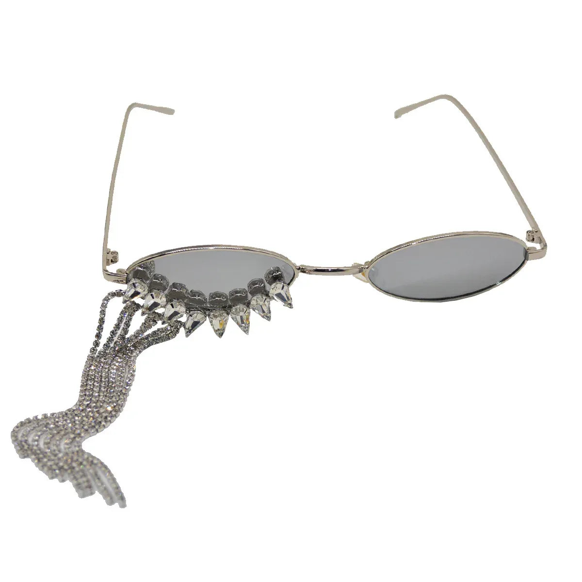Glamorous Rhinestone-tasseled Sunglasses - Viexta