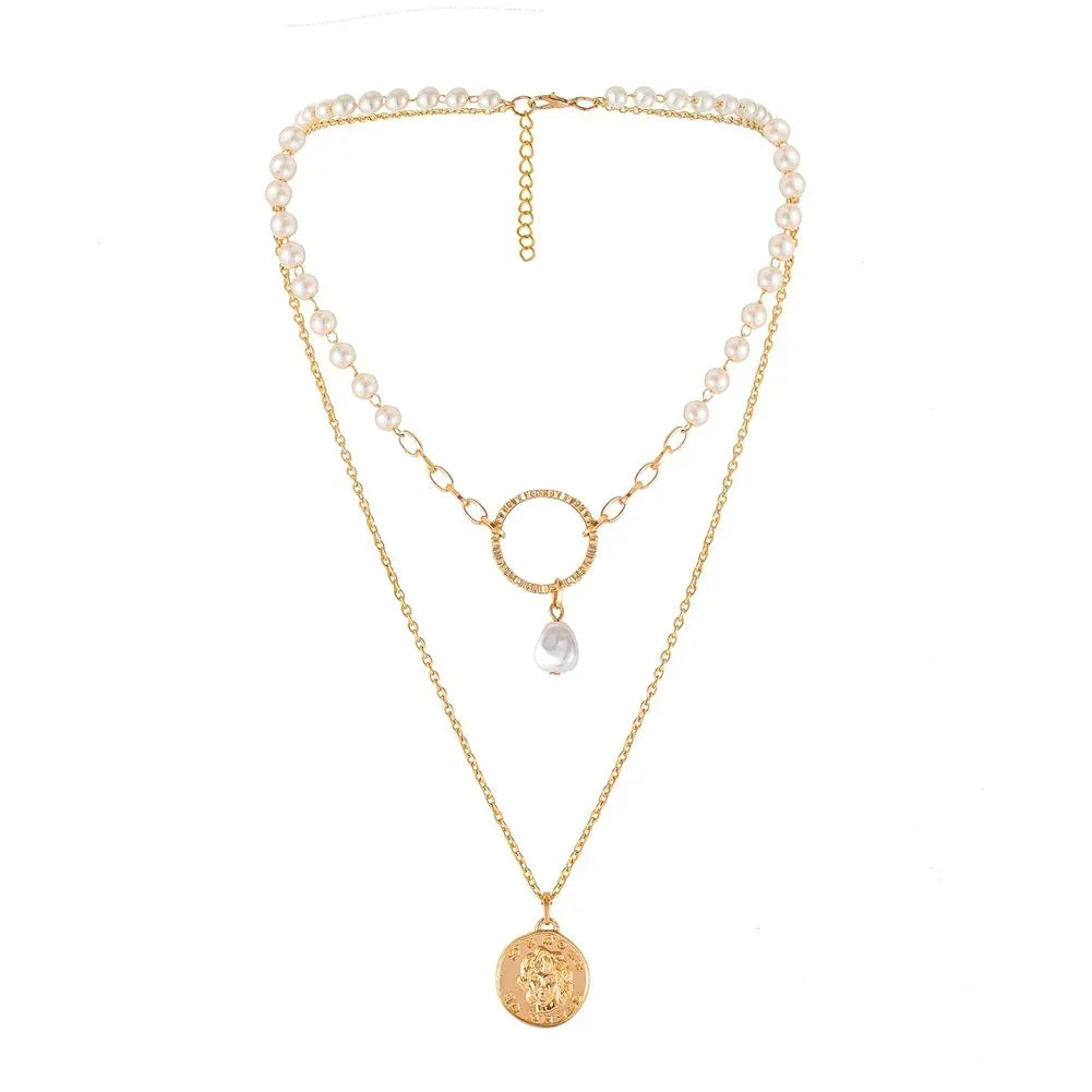 Double-layer Pearl Clavicle Chain - Viexta