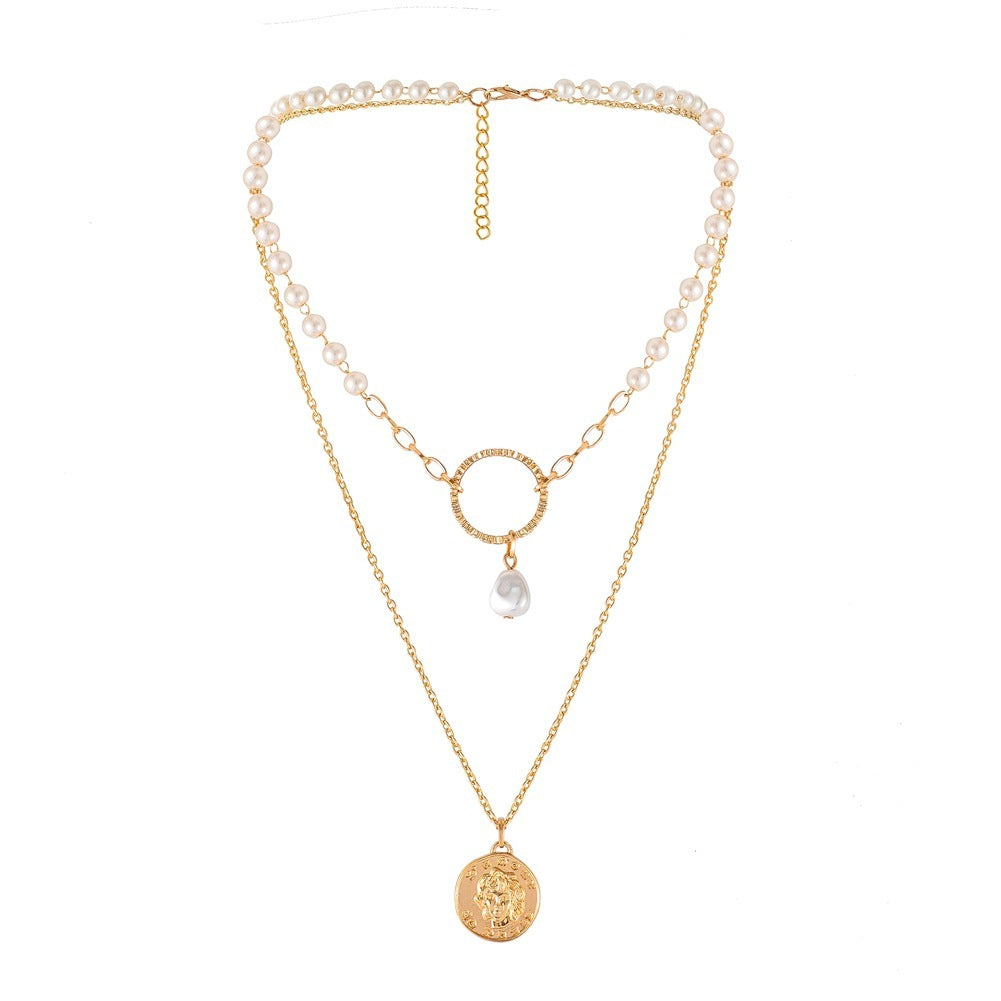 Double-layer Pearl Clavicle Chain