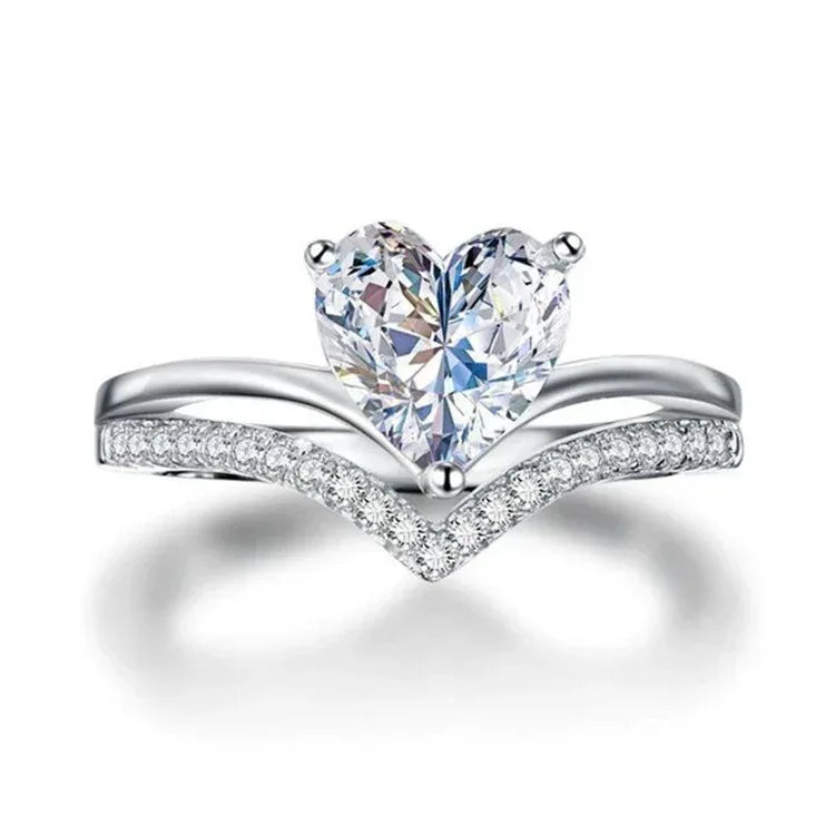 heart-shaped-zircon-diamond-engagement-ring - Viexta