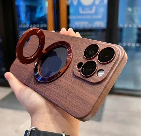 The Pattern Of Walnut Magnetic Bracket iPhone case - Viexta