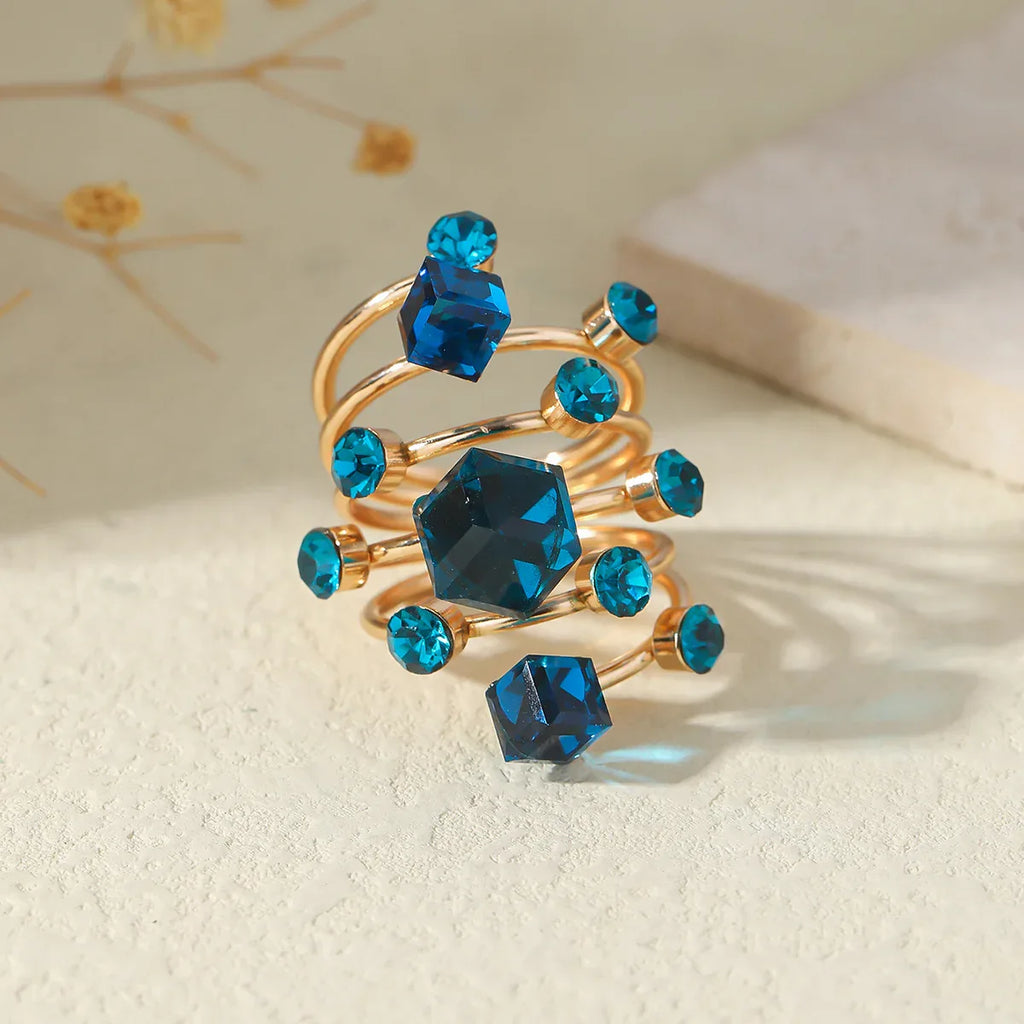 Boho Stackable Gemstone Rings Set
