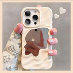 Electroplated Ripple Mirror Makeup Mirror iPhone case - Viexta