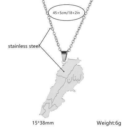 Stainless Steel Map Necklace