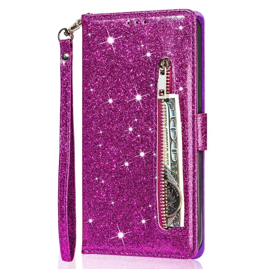 Zipper Shiny Leather iPhone Case - Viexta
