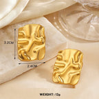 Geometric Round Personalized Hip Hop Gold Plated Earrings - Viexta