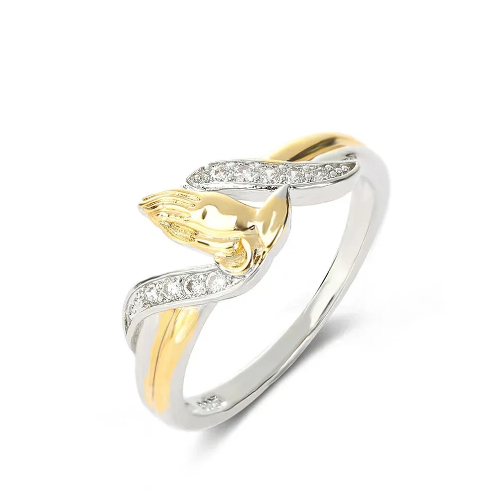 18k-creative-hands-prayer-ring - Viexta