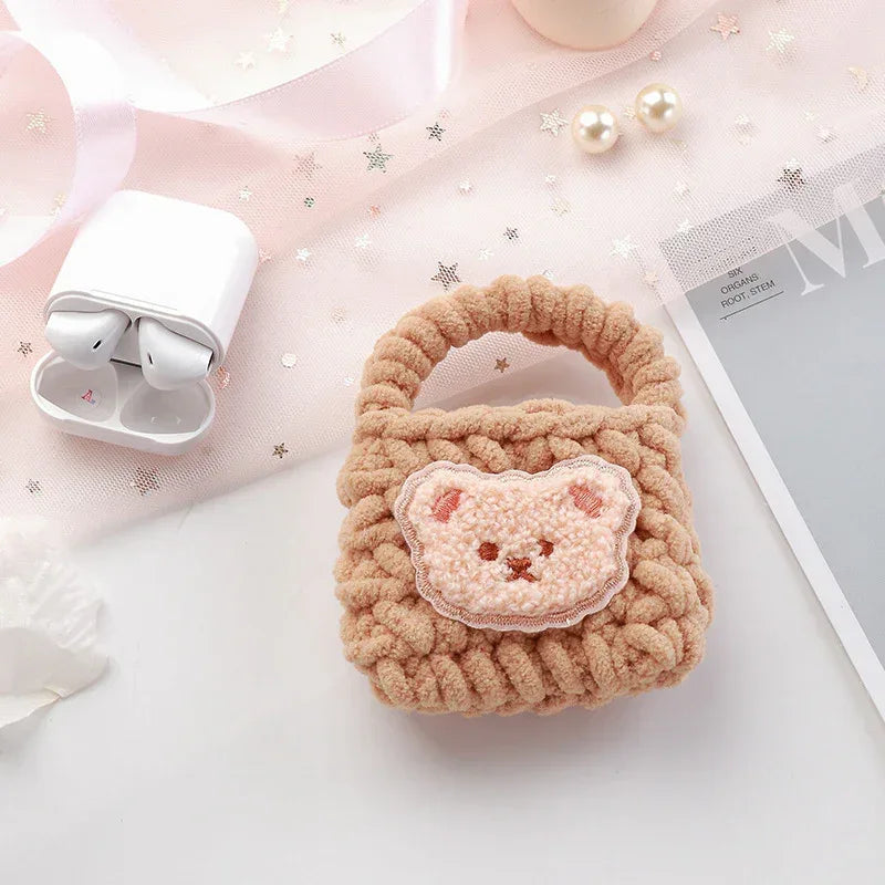 Wool White Cute Earphone Case - Viexta