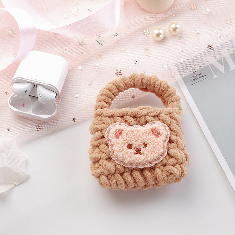 Wool White Cute Earphone Case