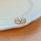 Micro Set Crystal Zircon Pearl Ring