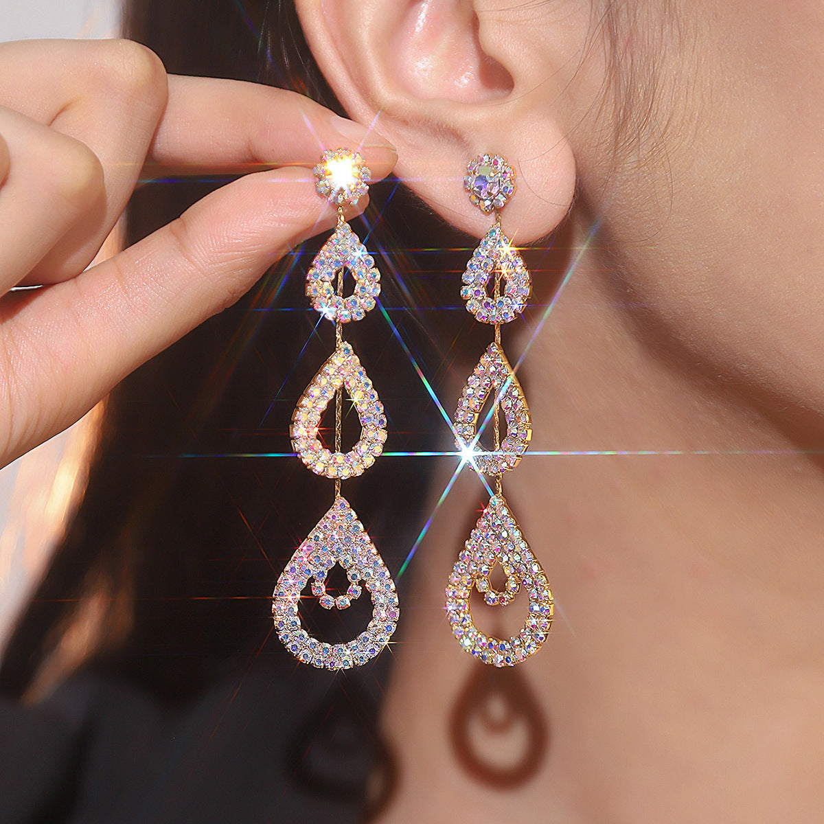 Rhinestone Long Earrings