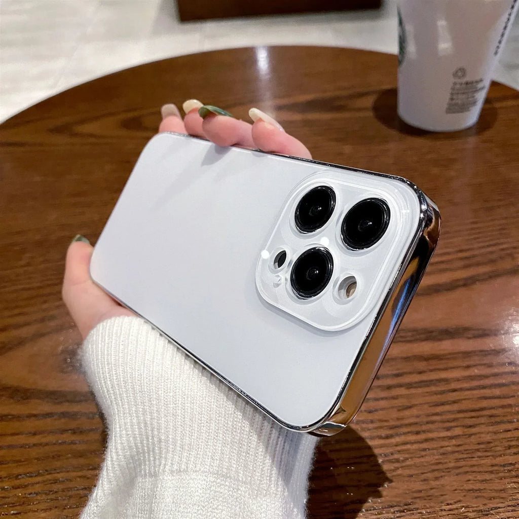 Electroplated Tpu Frosted Acrylic iPhone Case - Viexta