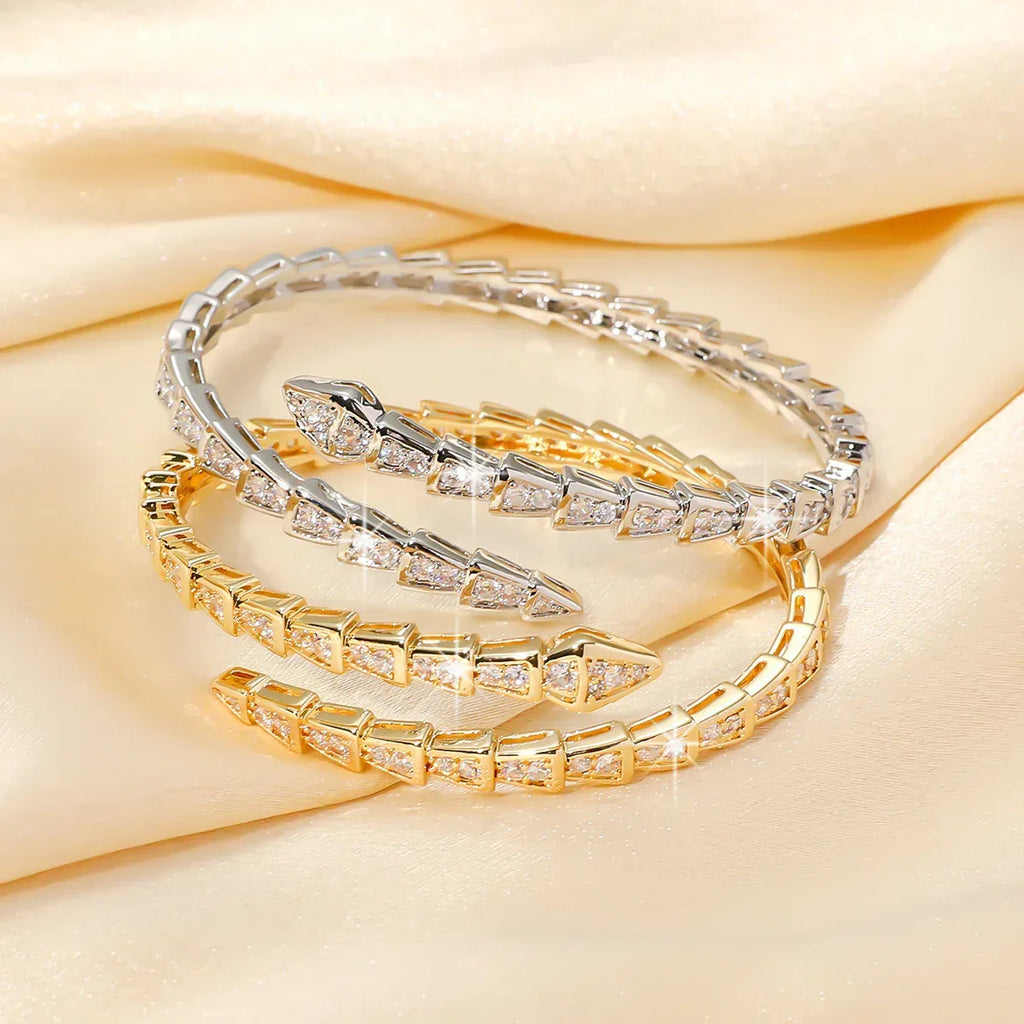 micro-inlaid-snake-zirconium-bracelet - Viexta