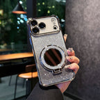 Glitter Mirror Magnetic Bracket iPhone Case