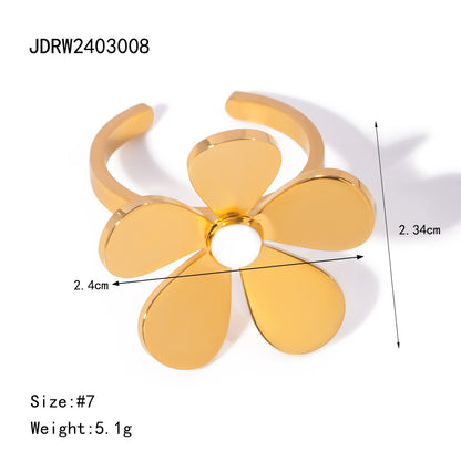 Summer 18K Gold Stainless Steel Flower Earrings