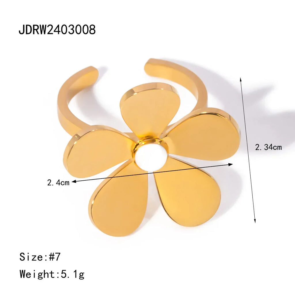 summer-18k-gold-stainless-steel-flower-earrings - Viexta