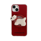 New Year Red Bow Tie Puppy Drop-resistant iPhone Case - Viexta